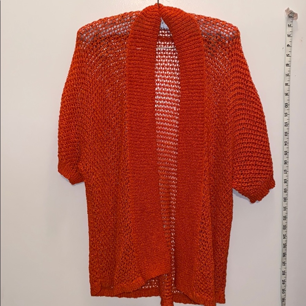 Orange cardigan plus size shawl